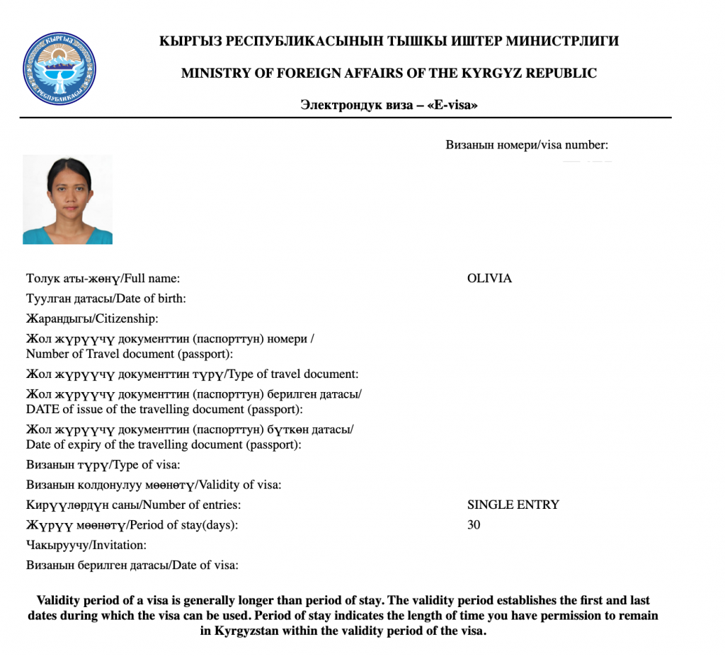 Visa Kyrgyzstan